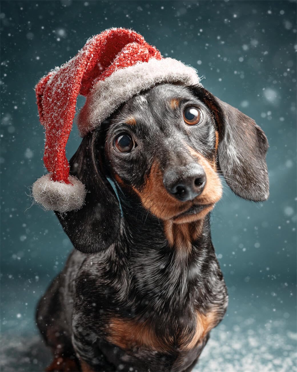 RKFLGEW DIY Bead Embroidery Kit Fantasy Dachshund 40x50cm