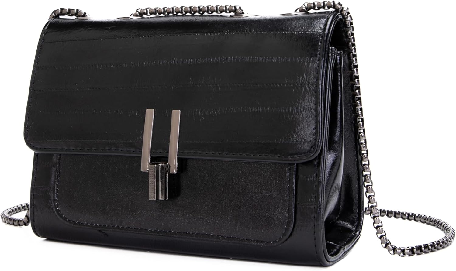 Black Stripe Snap-Back Women's Shoulder Bag Fashion Fashion Women's Shoulder Wallet Card Bag - Image 3