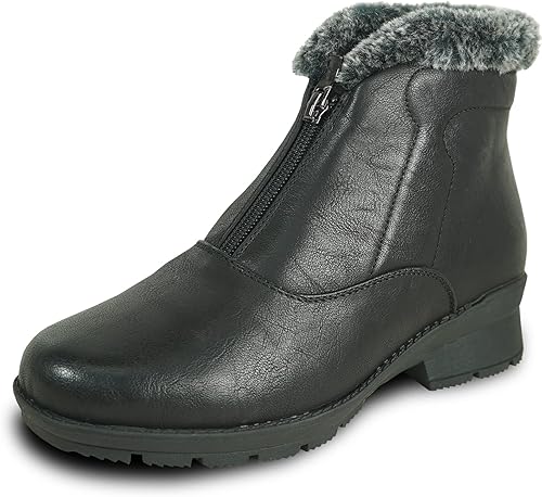 KOZI Freno de hielo de Canadá para mujer, impermeable, para invierno, nieve, antideslizante, con forro de piel, doble cremallera o cremallera
