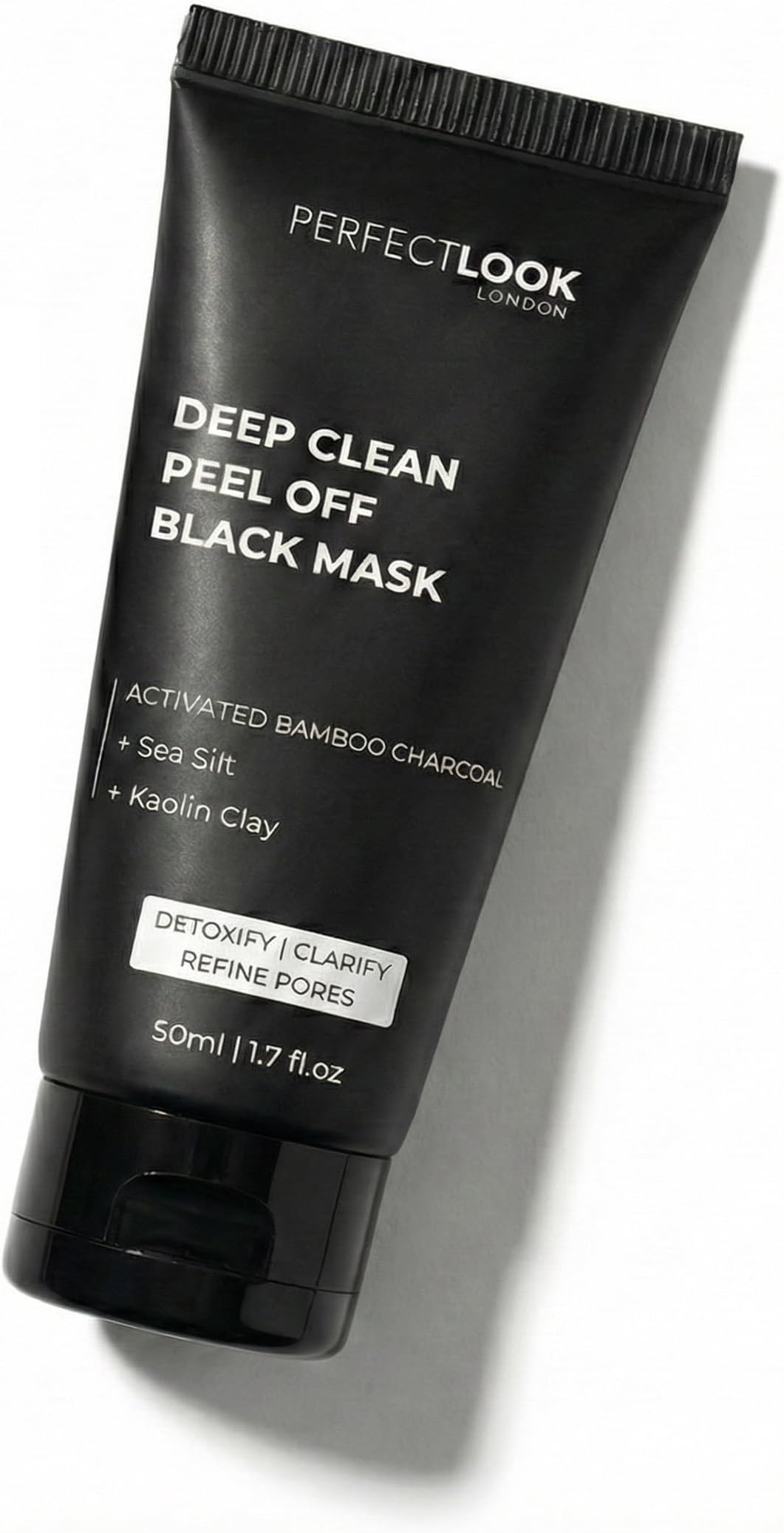 Perfect Look London Peel-Off Face Mask for Blackhead Remover & Acne – Deep Pore Cleanser with Bamboo Charcoal & Kaolin – Unclogs Pores & Controls Oil