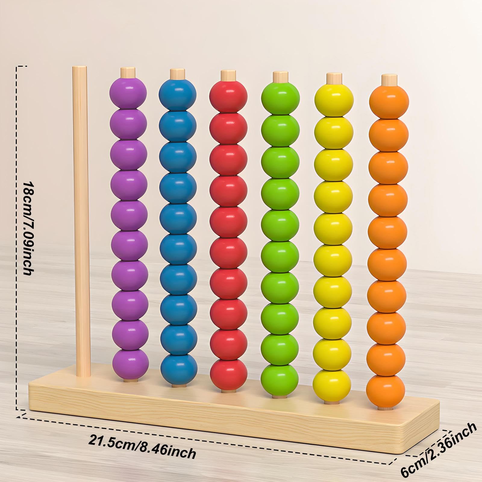 FashionCha Wooden Sorting And Stacking Game By Color - Early Learning Toy - Counting Game for Children, M — view 3