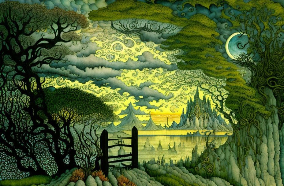 Art mural sans cadre affiches sur toile paysage fantastique surréaliste 58x90