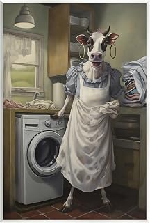 Stupell Industries Cow Doing Laundry Wall Plaque Art by PSL Art