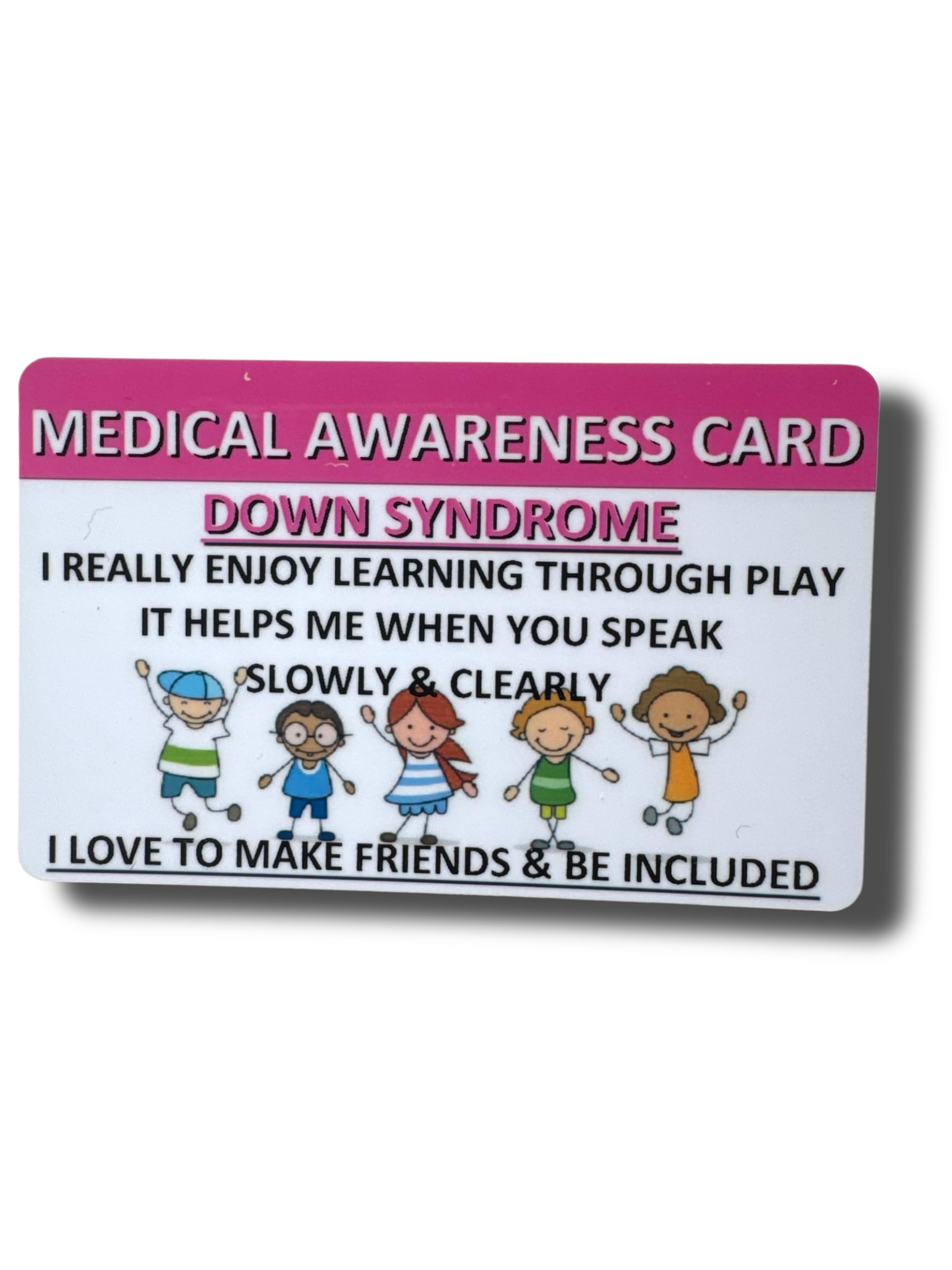 Medical Awareness Information Card (Down Syndrome, Pink) — image 1