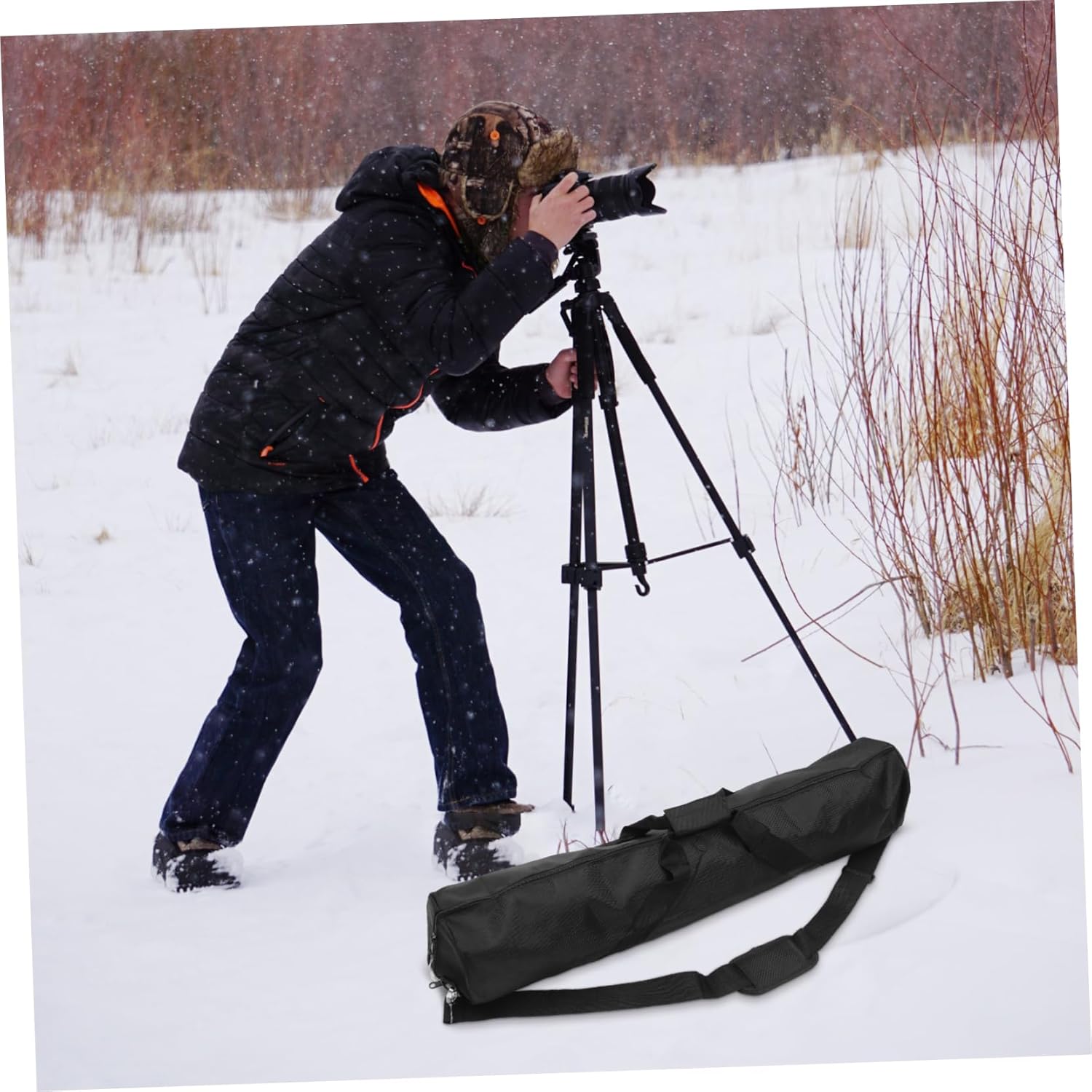 Heavy Duty Tripod Carrying Case Storage Pockets for Camera Accessories