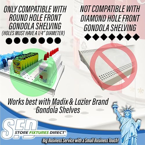 Miniatura 8 de STORE FIXTURES DIRECT Separadores de estantes ajustables para góndola, organizador de artículos retráctiles para estantes de 14 a 22 pulgadas de