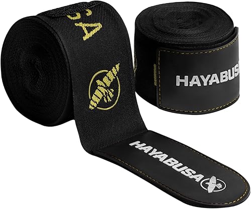 Miniatura 6 de Hayabusa Vendas de mano de boxeo de lujo para hombres y mujeres MMA, kickboxing y Muay Thai - 4 colores, 180 pulgadas Negro -,Negro/Oro,Azul,Rojo