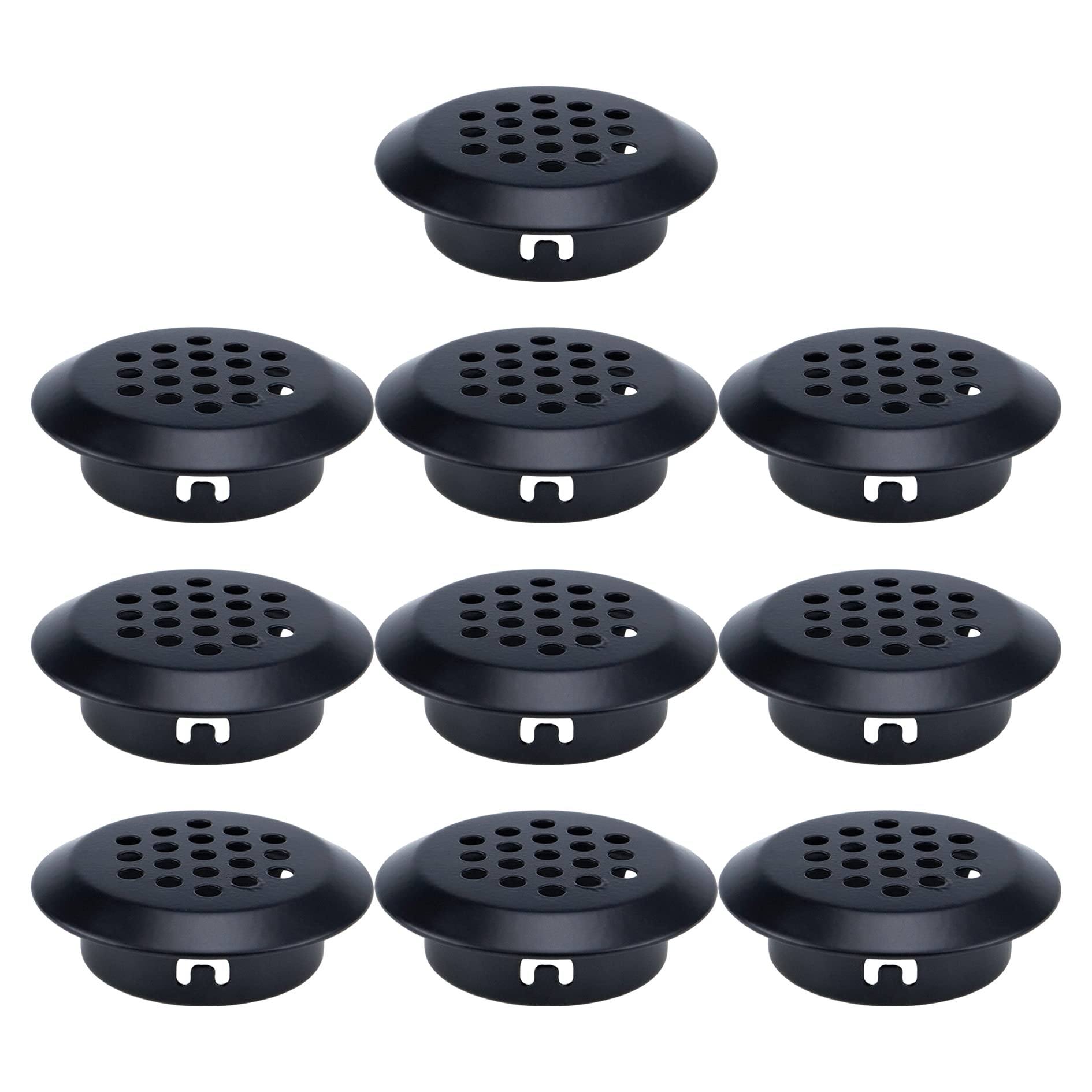 MY MIRONEY 10PCS Stainless Steel Circular Soffit Vent Round Mesh Hole Air Vents 1.2" Mounting Diameter Black
