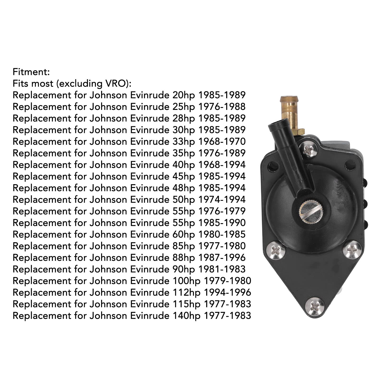 Kraftstoffpumpe für Bootsmotoren, 438556 Außenborder-Kraftstoffpumpe mit Dichtung Ersatz für Johnson Evinrude 20‑140 PS Bootsmotor