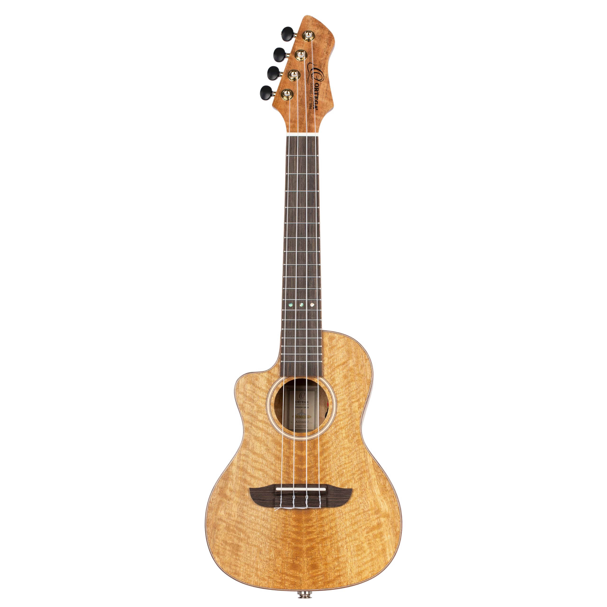 Ortega Guitars Ukulele Concerto Mancino – Elettro-Acustico – Horizon Series – Gig Bag Inclusa – Mango, Natural (RUMG-CE-L)