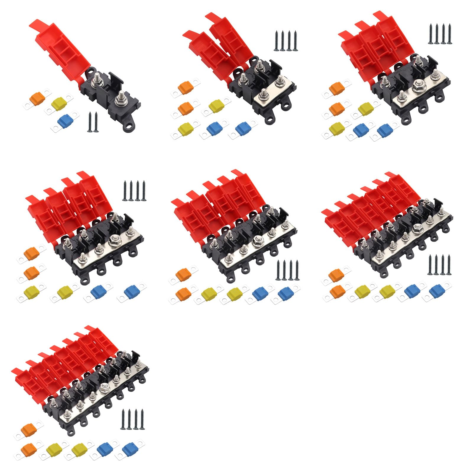 Bloque de alto rendimiento 500-A Diseño Silicona Cubierta para Coche Marino Electric Bloques Fusibles Bloques, Sola Circuito Automotriz Portafusibles