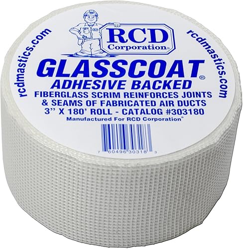 Malla de fibra de vidrio con respaldo adhesivo Glasscoat® 3" X 180'