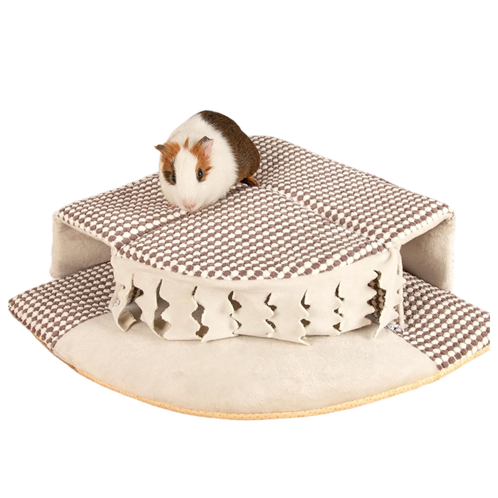 Cama chinchilla con tubo cálido de juego y borlas decorativas