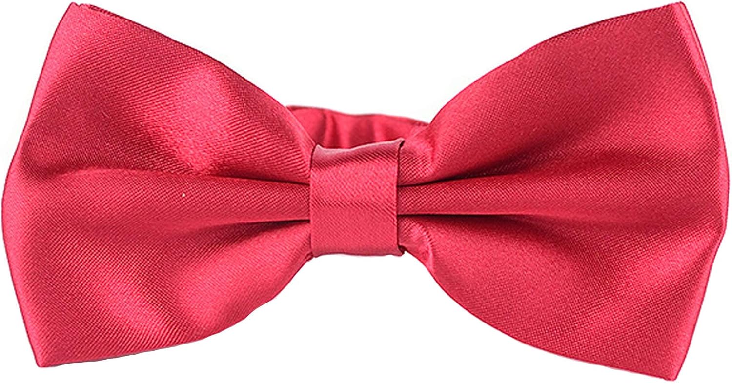 Mens Classic Pre-Tied Satin FormalBowtie Adjustable Length Many Colors Available