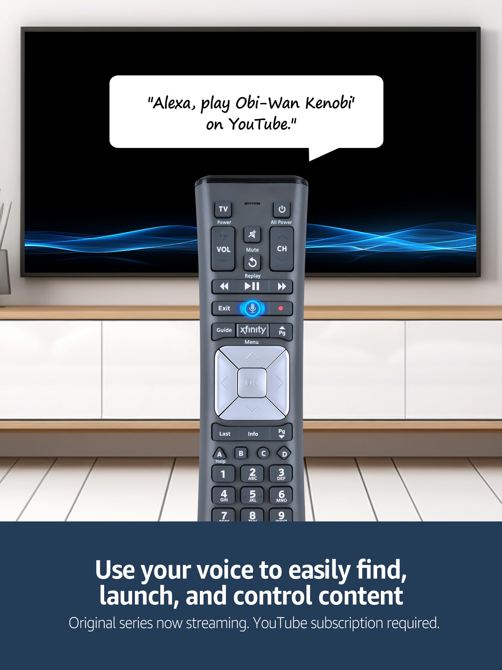 Mando a distancia de voz XR11 de repuesto para Comcast/Xfinity XR11 Premium activado por voz por cable TV retroiluminado nuevo control remoto