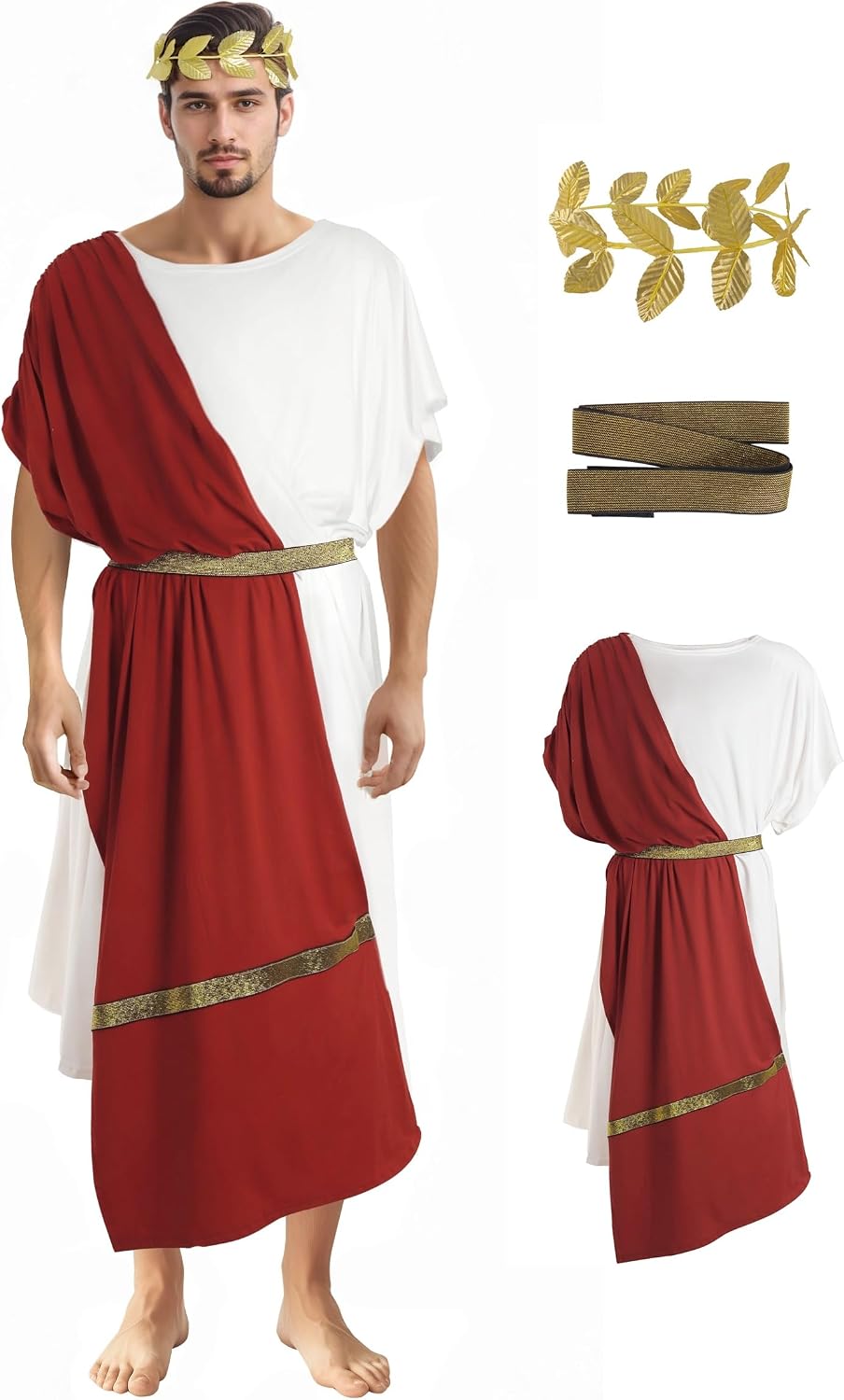 JEGERMIG Men’s Toga Costume, Greek Party Outfit for Halloween