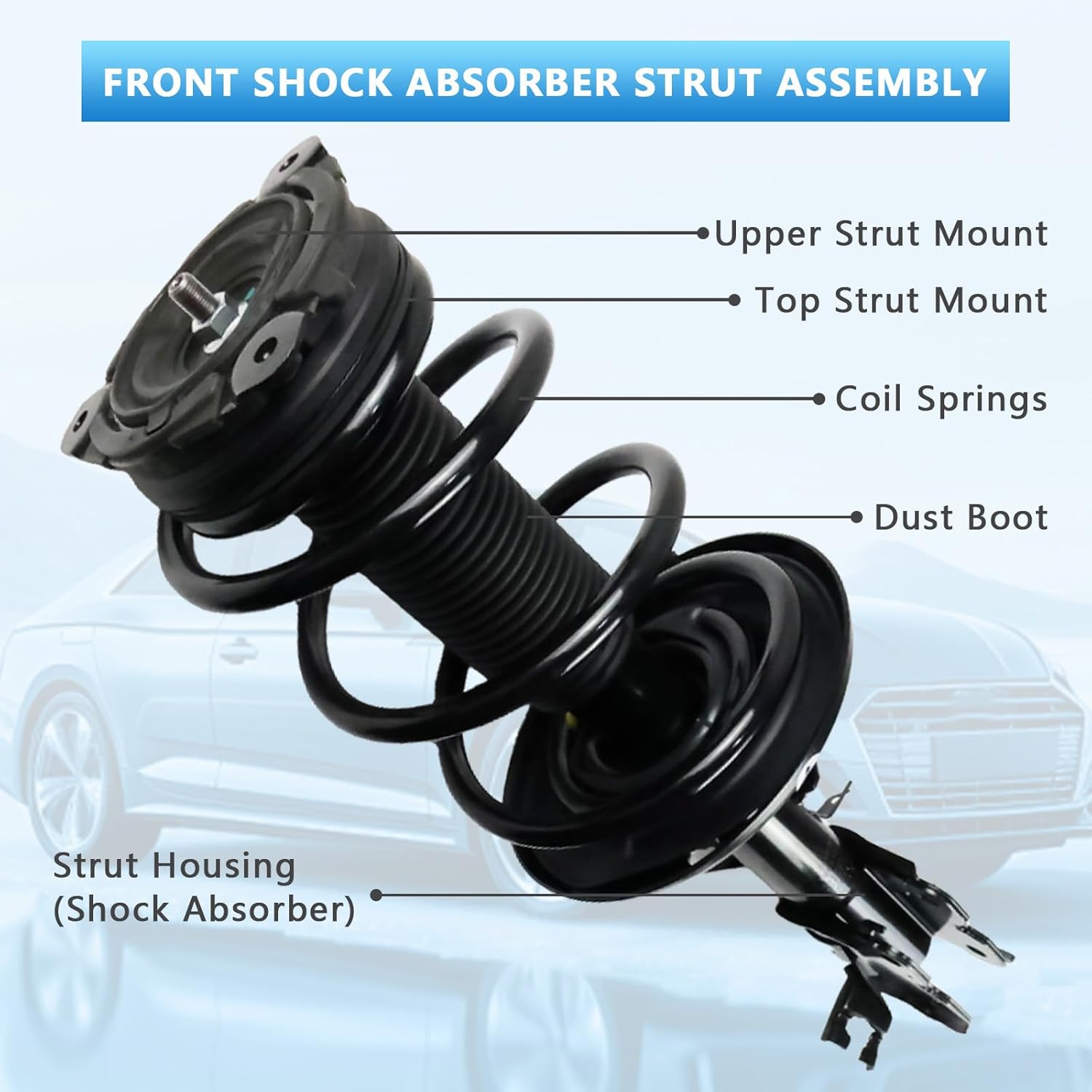 2 PCS Front Complete Strut & Coil Spring Assembly Compatible with Nissan Pathfinder 2013-2020 & Infiniti JX35 2013, QX60 2014-2020, Replacement OE:1333564L/R 172936 172937