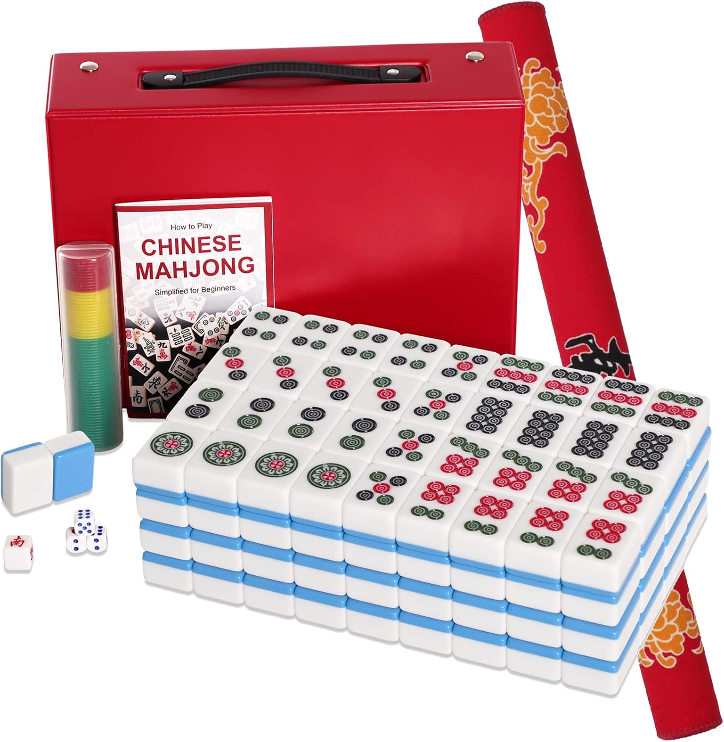 GUSTARIA Chinese Mahjong Set with Mahjong Mat, XLarge 1.6
