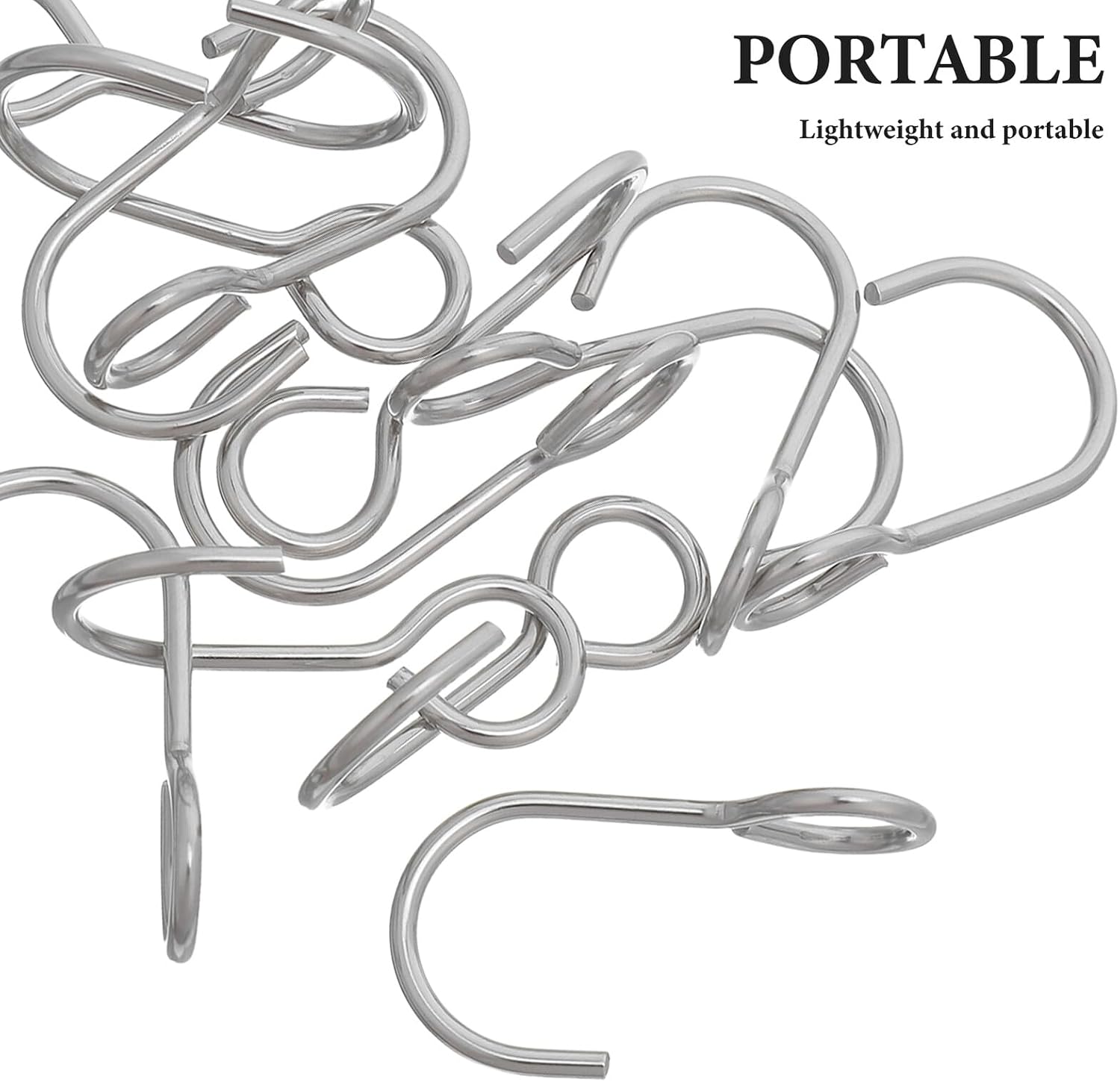 Garneck 50pcs Heavy Duty Metal S Hooks for Rv Awning Lights Weather Resistant Sunshade Fastening Clips Camper Trailer Accessories for Outdoor Tent Canopy Quick Install Awning Hangers for
