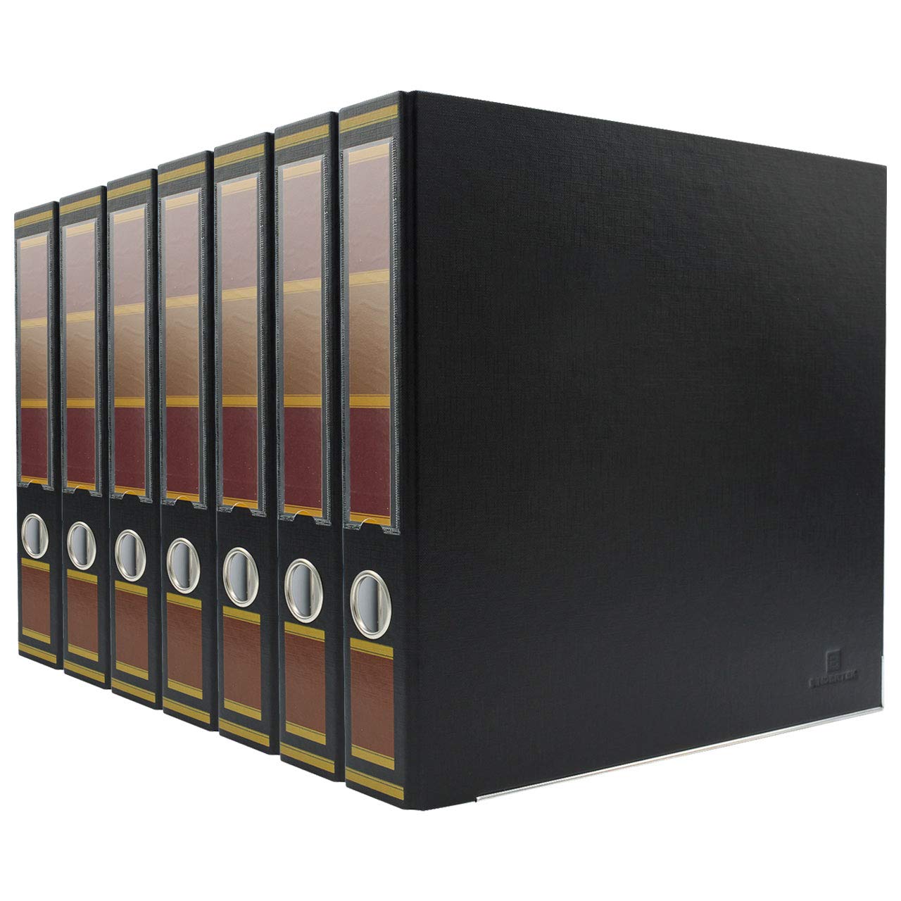 Bindertek 3-Ring Premium Binder, Pack of 7 - Barrister Black, 2" Spine Width, 325 Sheet Capacity, 1.25" D-Rings, Linen-Textured Covers, Steel Reinforced Edges, Spine Label Included