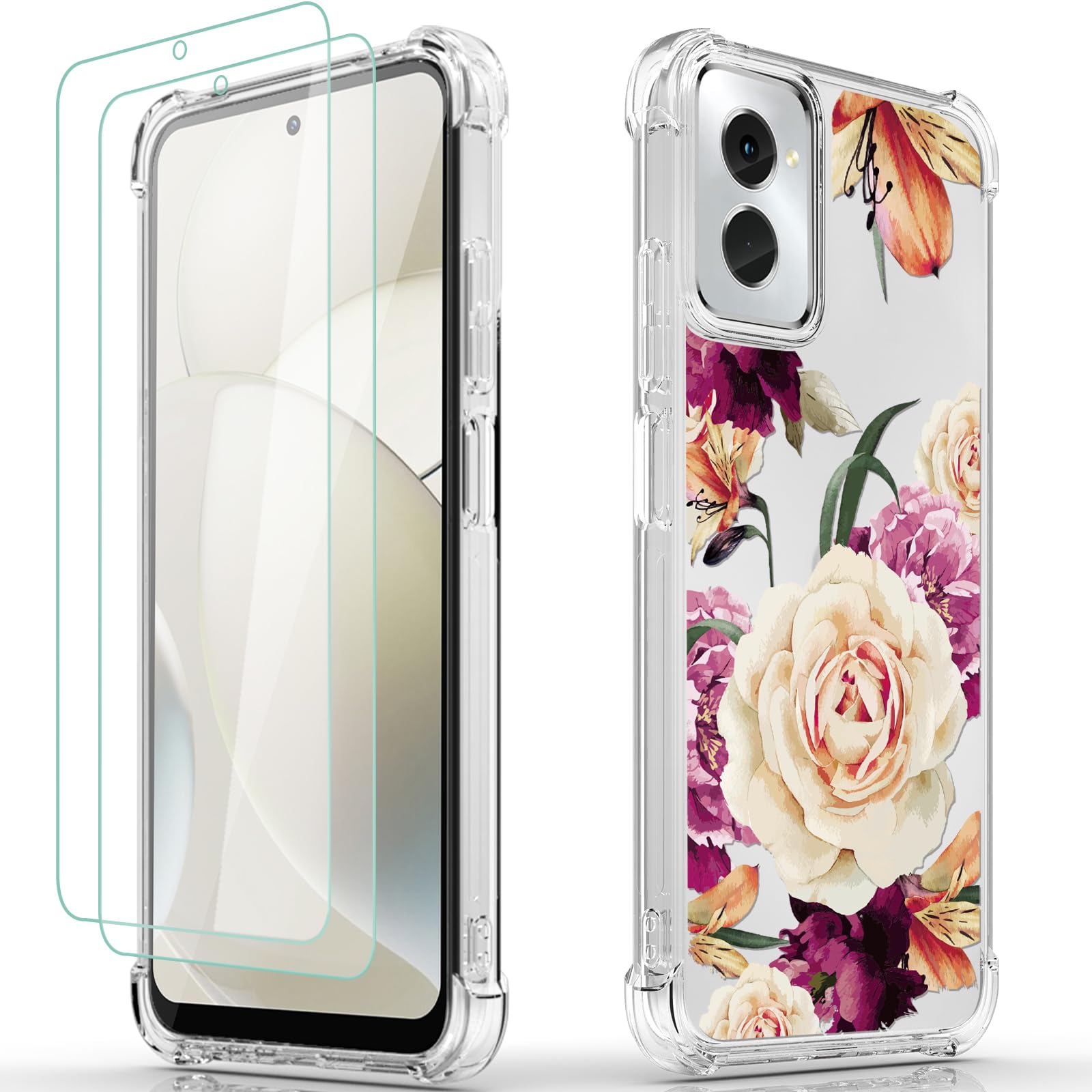 Motorola Moto G 5G (透明カバー付き)美品 Amazon.com: for Moto G-5G-2024 Case: Clear with 2pcs Screen