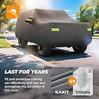 Vista 4 de KAKIT - Fundas resistentes para Jeep con correa a prueba de viento y cremallera para puerta de conductor, 6 capas