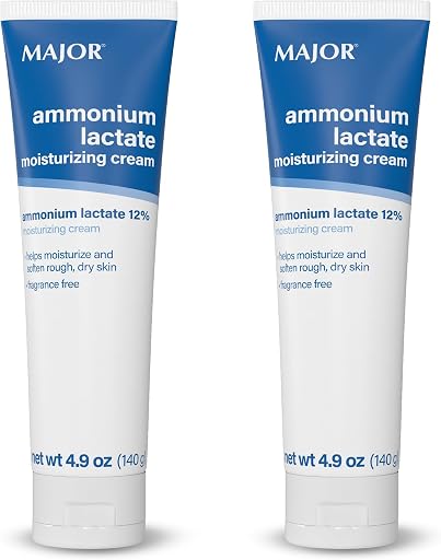 MAJOR Ammonium Lactate 12% Moisturizing Cream - Lactic Acid Cream - Helps Hydrate, Soften, and Exfoliate Rough, Dry Skin - Fragrance-Free - 4.9 Oz. (2 Pack)