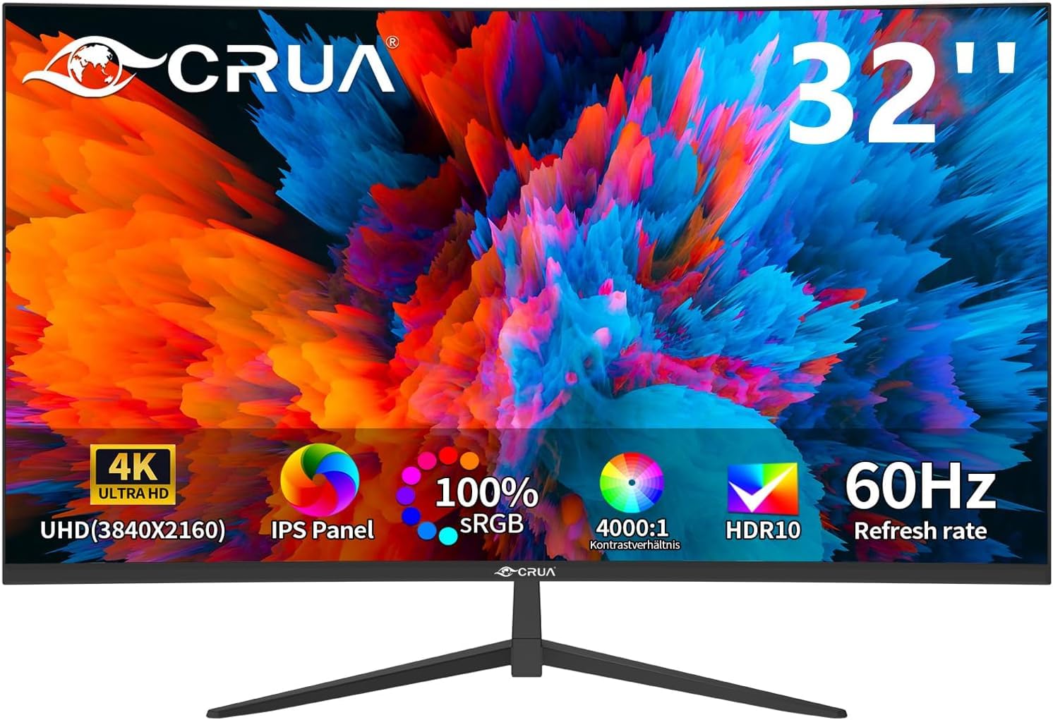 CRUA 27 Inch 280Hz Curved Gaming Monitor, Full HD 1080P 1800R Frameless Computer Monitor, 1ms GTG with FreeSync, Low Motion Blur, Eye Care, VESA, DisplayPort, HDMI, Black — view 16