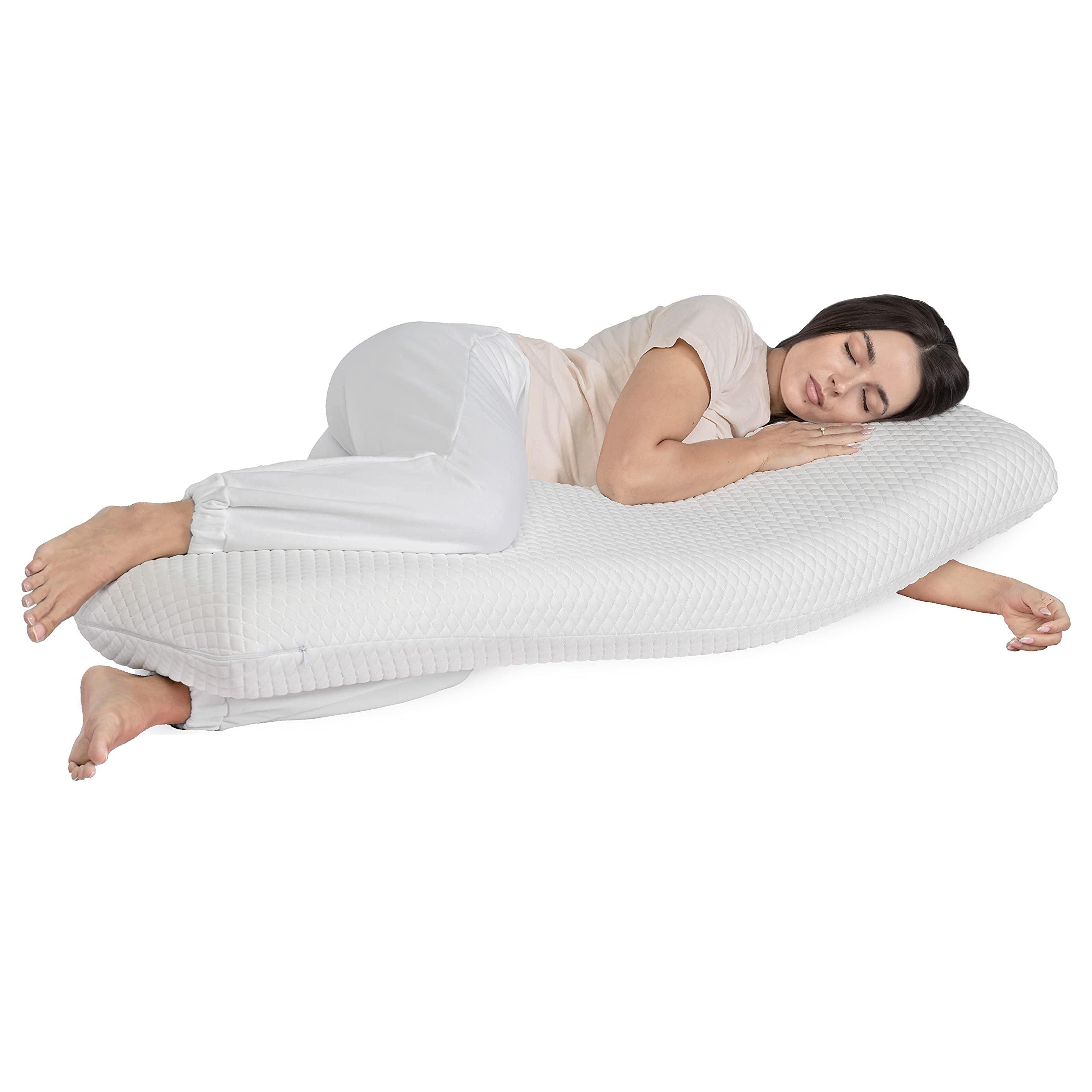 The Moon Brand MultiFunction Pregnancy Pillow Soft & Comfortable Maternity Support for Full Body Cuddle Cushion with Memory Foam, Long Pillow -135 x 35 x 13 cmThe Moon Brand MultiFunction Pregnancy P…