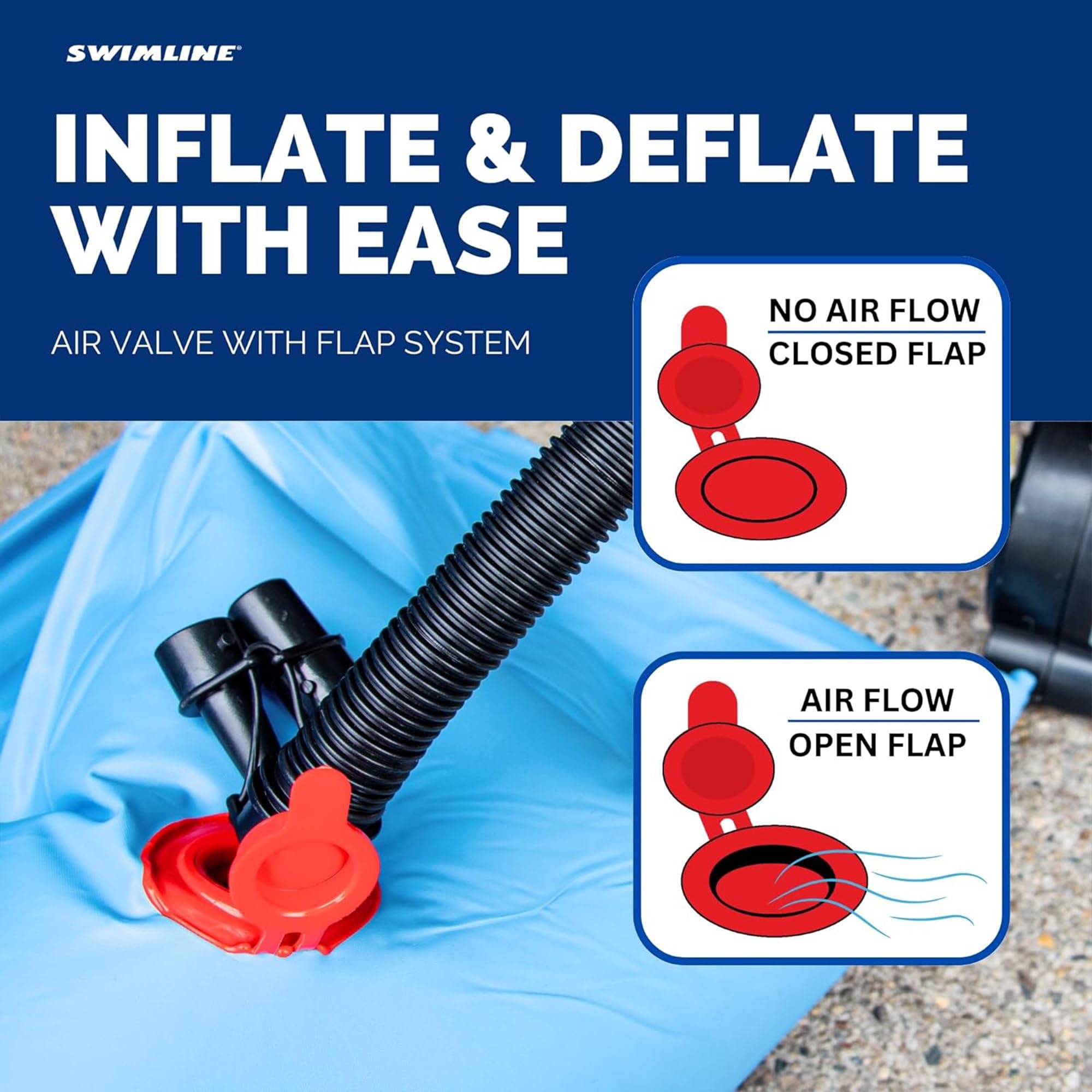 Swimline HYDROTOOLS - Almohada de Aire para albercas sobre el Suelo, Cubierta de Invierno, cojín de 4 x 8 pies, Kit de Cierre de Piscina, Resistente al frío, Accesorios de Almohadas Gruesas para