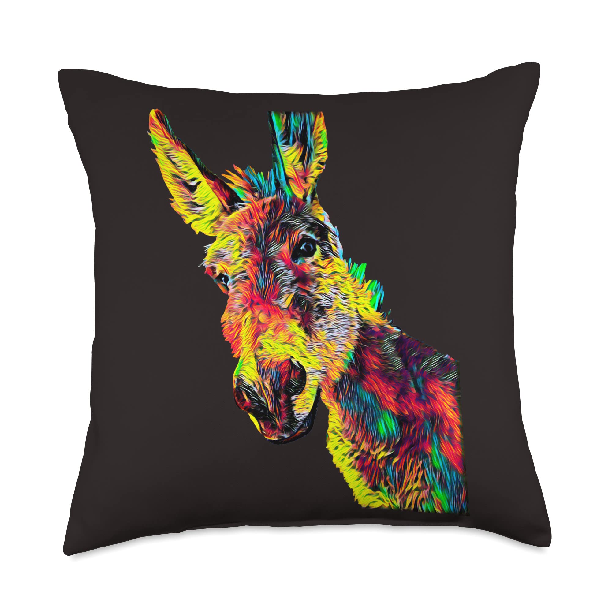 Superkatillz Donkey Throw Pillow, 18x18, Multicolor