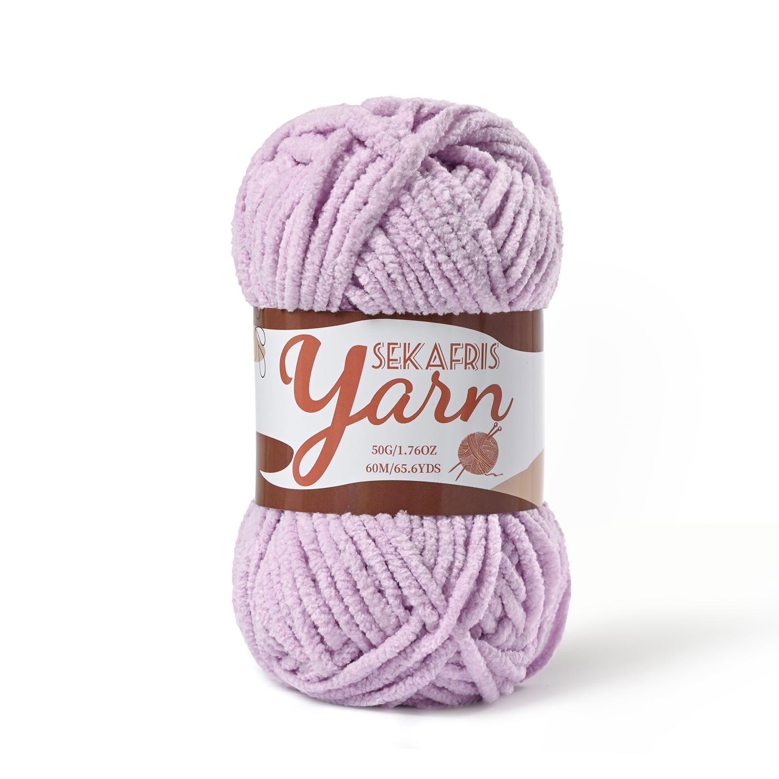 Chenille Yarn for Crocheting Plush Blanket Crochet Yarn Light Purple