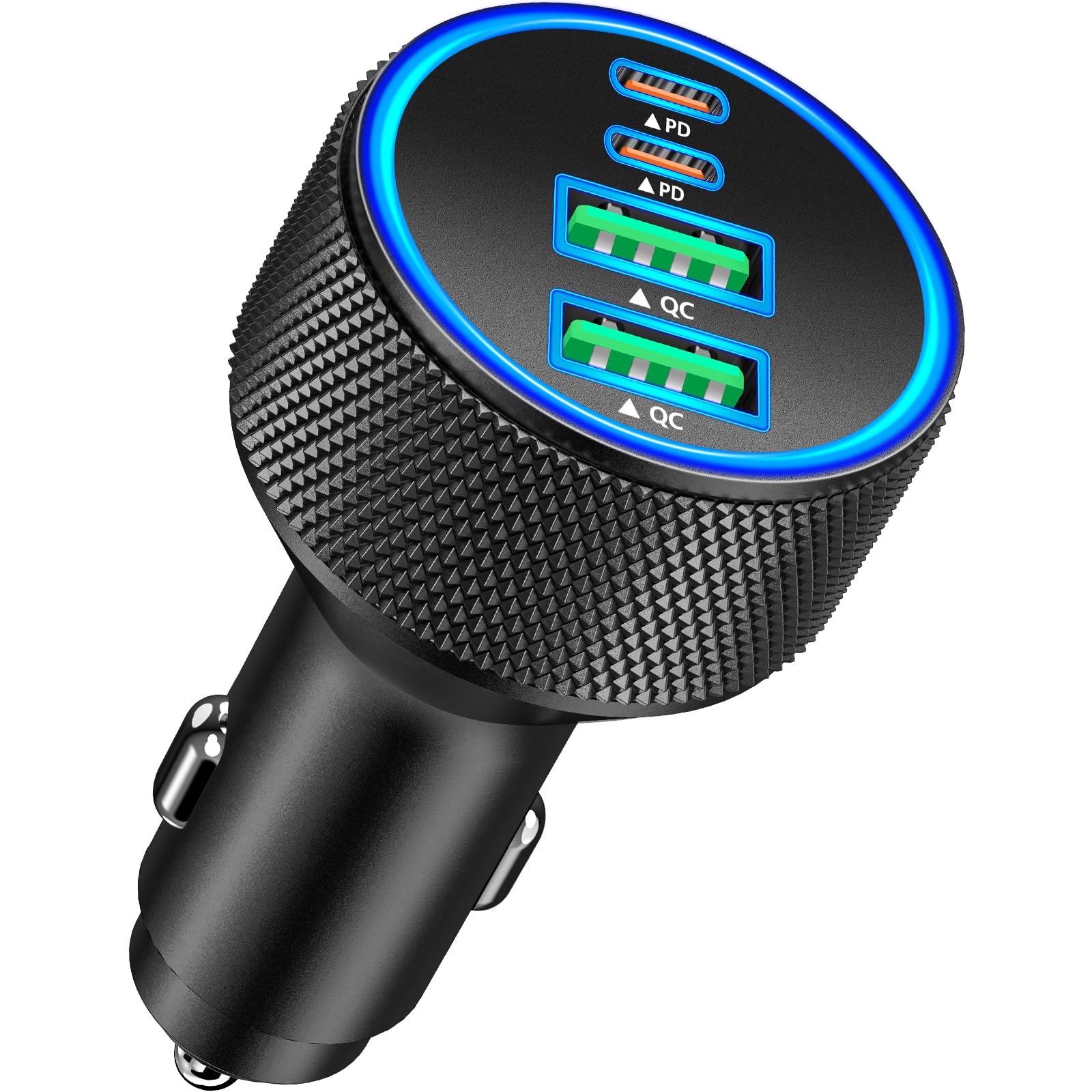 4-Port 90W USB C Car Charger, Rombica Dual USB-C&amp;USB-A Car Phone Charger