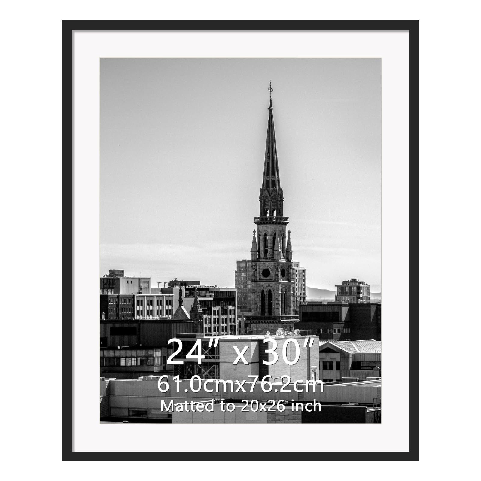 Cadre photo noir 61 x 76 cm Hoikwo avec finitions soignées pour exposition