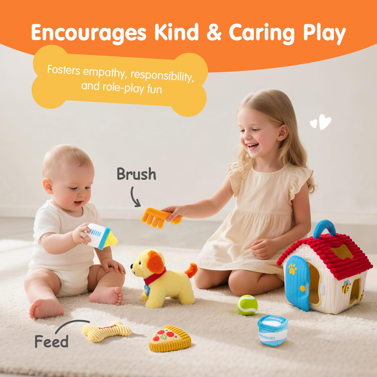 Hahaland Jouet Éveil Bébé 6 Mois Jouet En Peluche Pour Bébé 3-6 Mois Jouet Sensoriels Montessori Éveil 0-6 Mois Cadeau Pour Bébé Enfant 3 6 9 Mois Garçon Fille