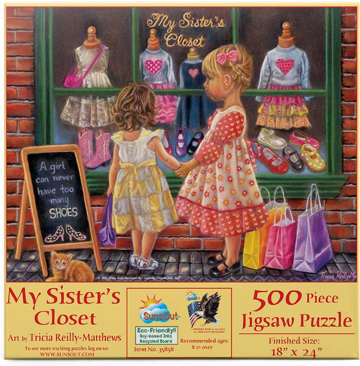 SUNSOUT INC - My Sister's Closet - 500 pc Jigsaw Puzzle by Artist: Tricia Reilly-Matthews - Finished Size 18" x 24" - MPN# 35858