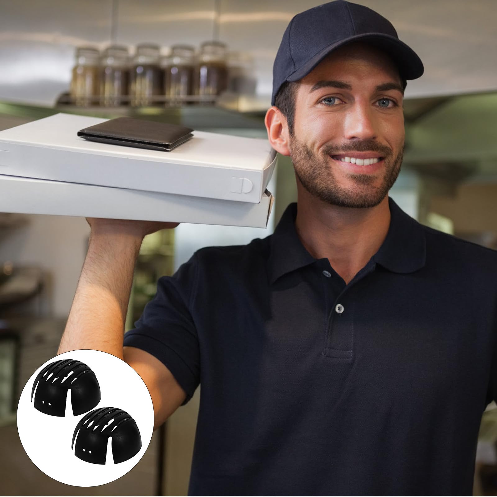 2 Pezzi Supporto per Cappelli in Plastica Nero, Protezione Anti-collisione e Sostegno per Cappellini da Baseball, Organizer per Cappelli