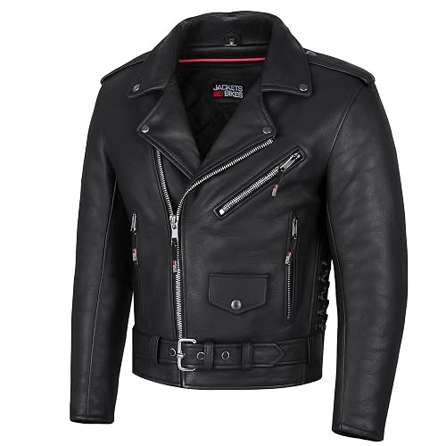 ICONIC Motorcycle Jacket for Men, Premium Buffalo Leather, Insulated Liner,