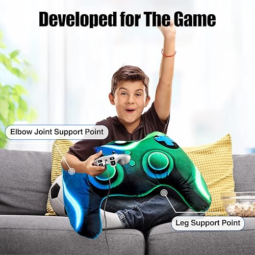 Miniatura 4 de Meeting Story Cojín de felpa con forma de controlador de videojuegos para niños y niñas, decoración de habitación de jugadores, para sofá, silla de