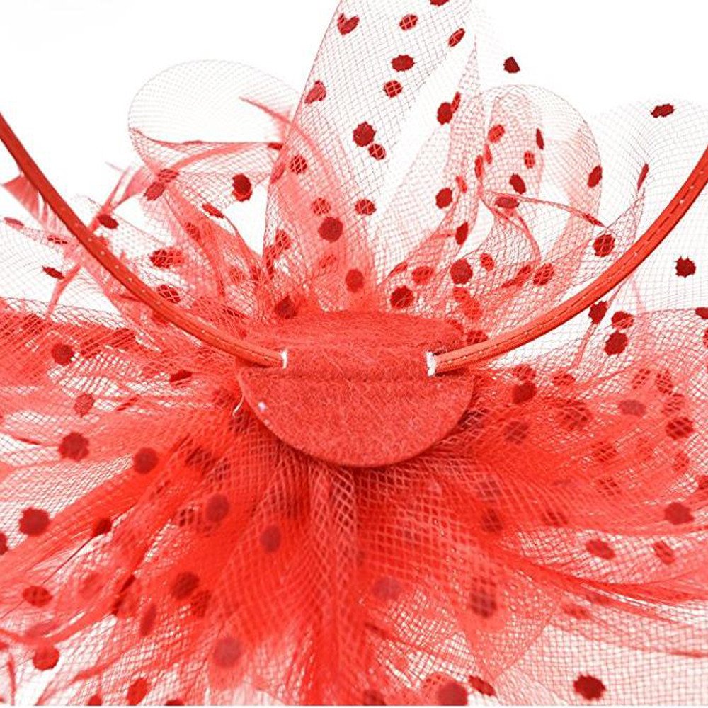 Amazon.com: Fascinators Hat Flower Mesh Ribbons Feathers on  display picture 1