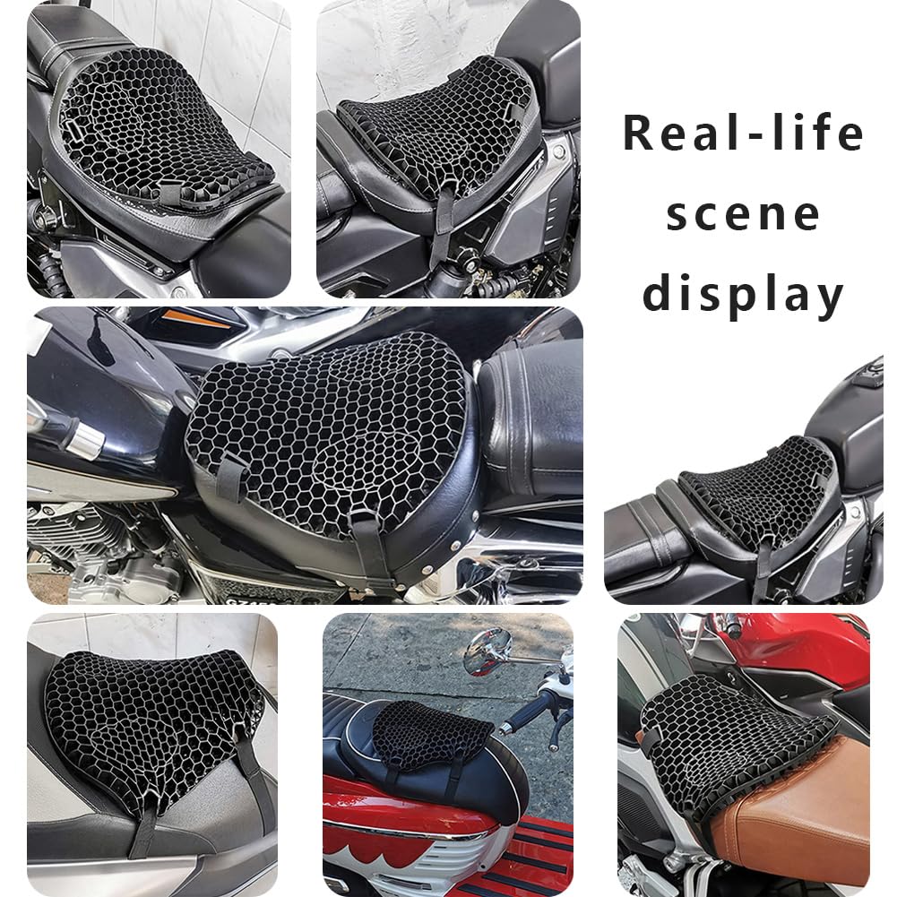 Coussin de Selle de Moto pour Harley Davidson Dyna Low Rider 1978-2024, Antidérapant Coussin De Selle Moto Anti-Pression Confort Amélioré pour Longs Trajets