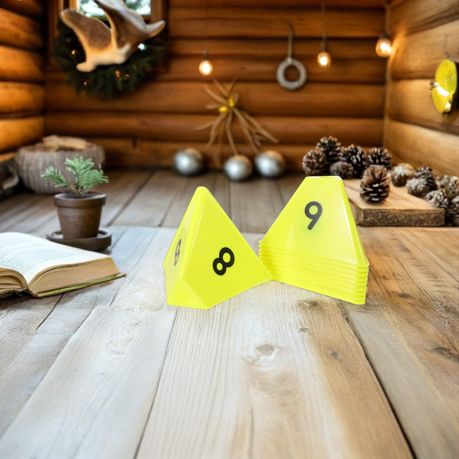 Coni per Allenamento Sportivo 10 Pezzi Numerati Giallo Fluorescente Coni da Gioco per Calcio e Basket Marcatori per Campi Sportivi Resistenti alle Intemperie per Allenamento