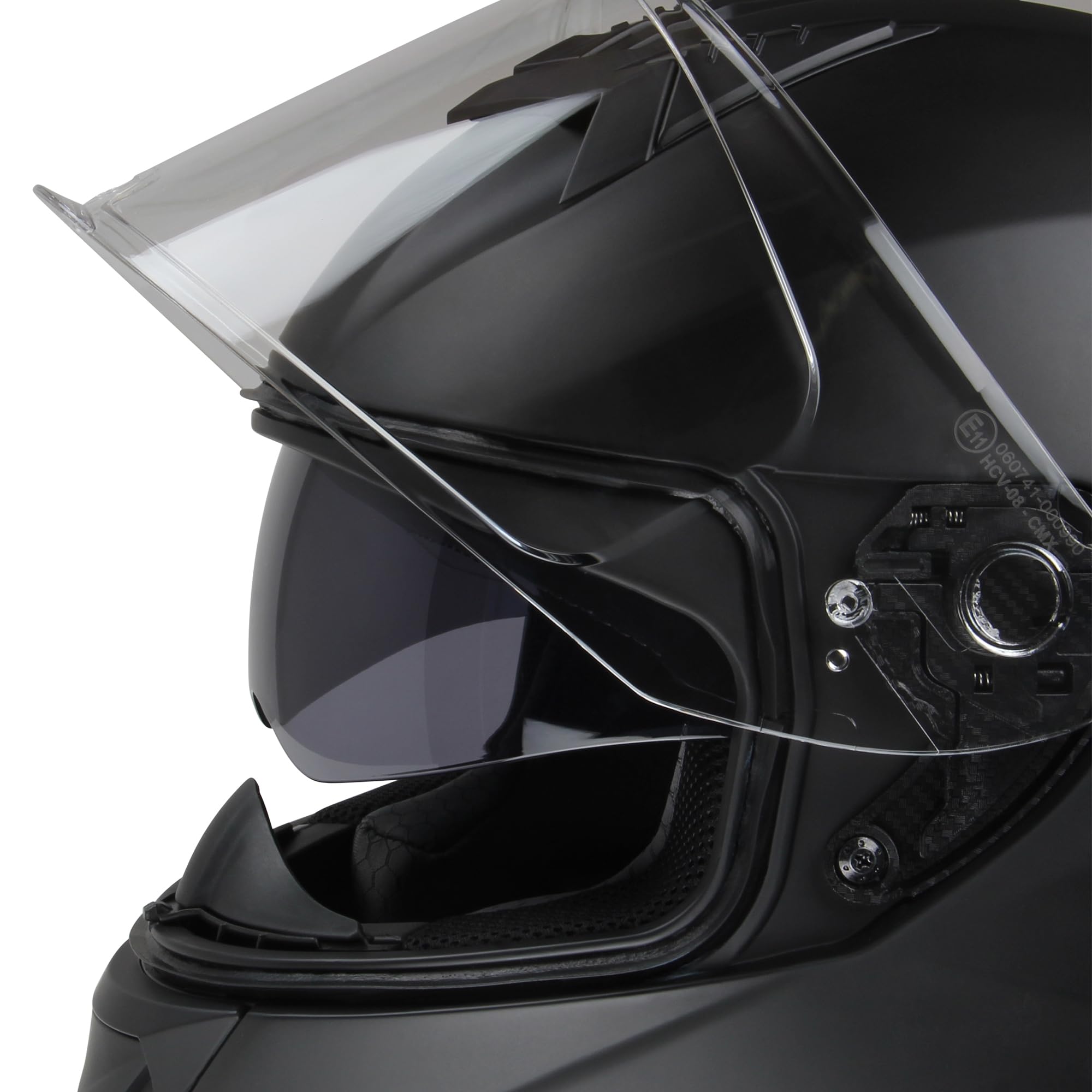 Motorradhelm Integralhelm CMX Blacky L schwarz matt Visier klar getönt Zusatzvisier