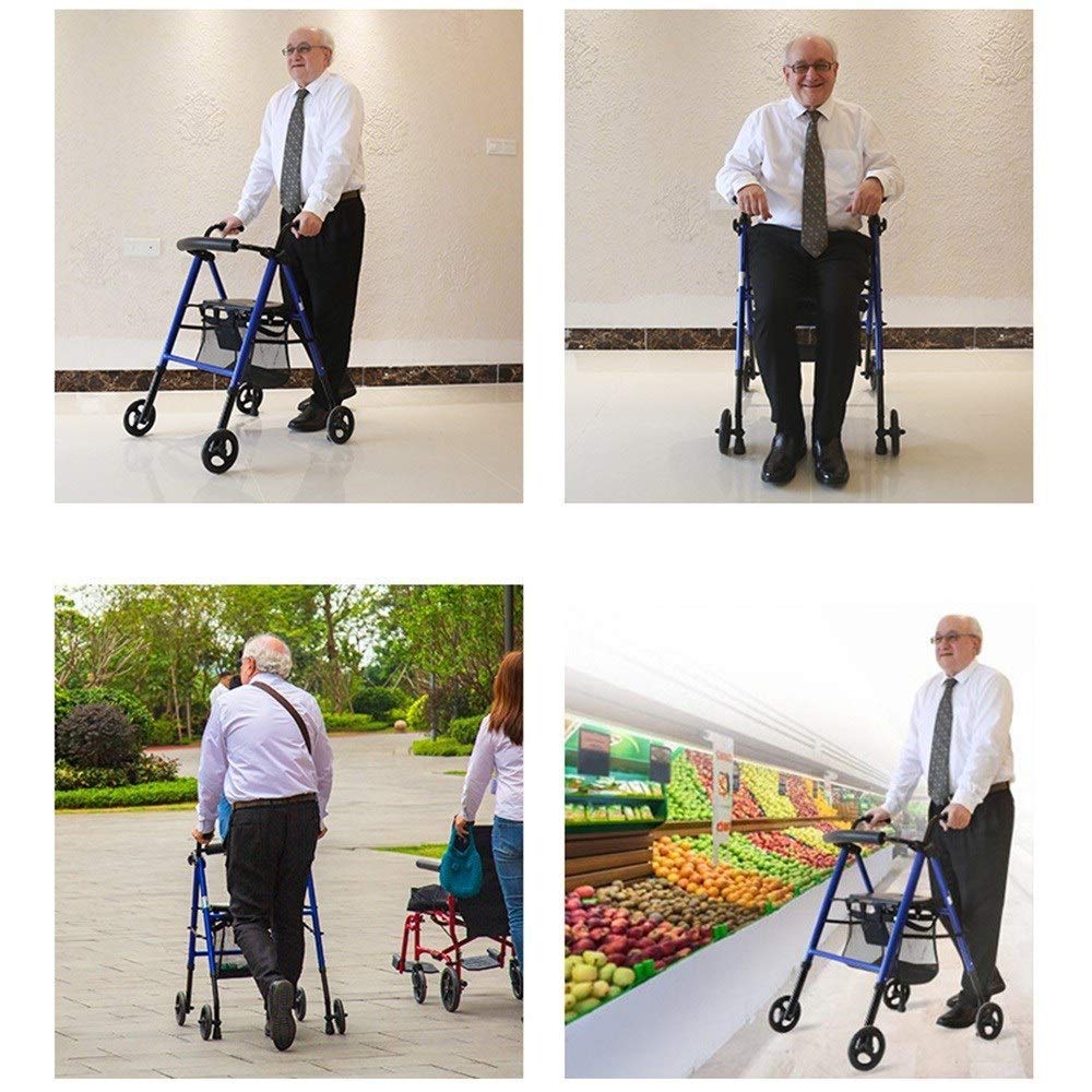 Sedie a rotelle manuali Sedia a rotelle leggera per anziani esigenze di mobilità Scooter Spinta a mano Sedia a rotelle Walker per anziani con poggiapiedi Sedia a rotelle pieghevole con braccioli