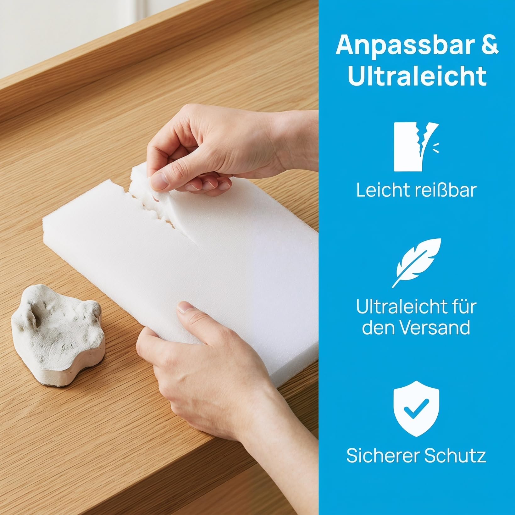 Schaumstoffeinlagen 24.50X14.50X5.00Cm 2 Stück Flexibel Formbar Für Verpackungseinlagen Versand Und Schutz Beim Transport