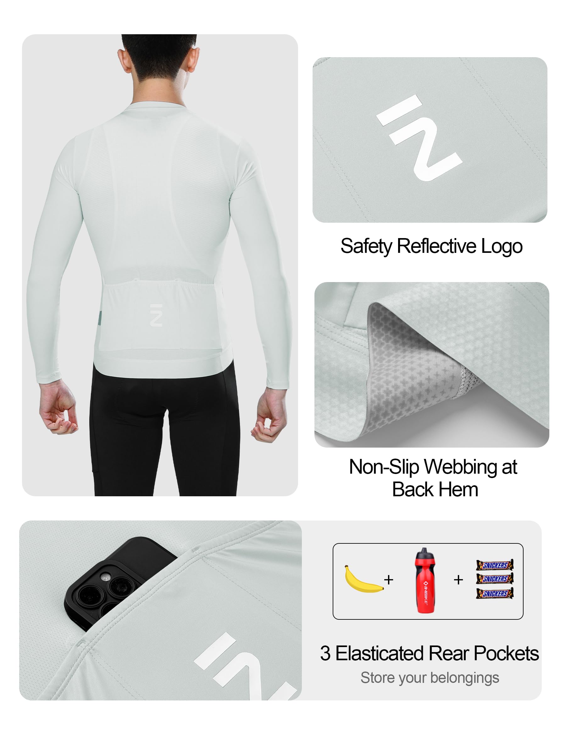 INBIKE Maglia Ciclismo Uomo Maglia Bici da Strada Magliette MTB Professionale Traspirante Riflettente Asciugatura Rapida