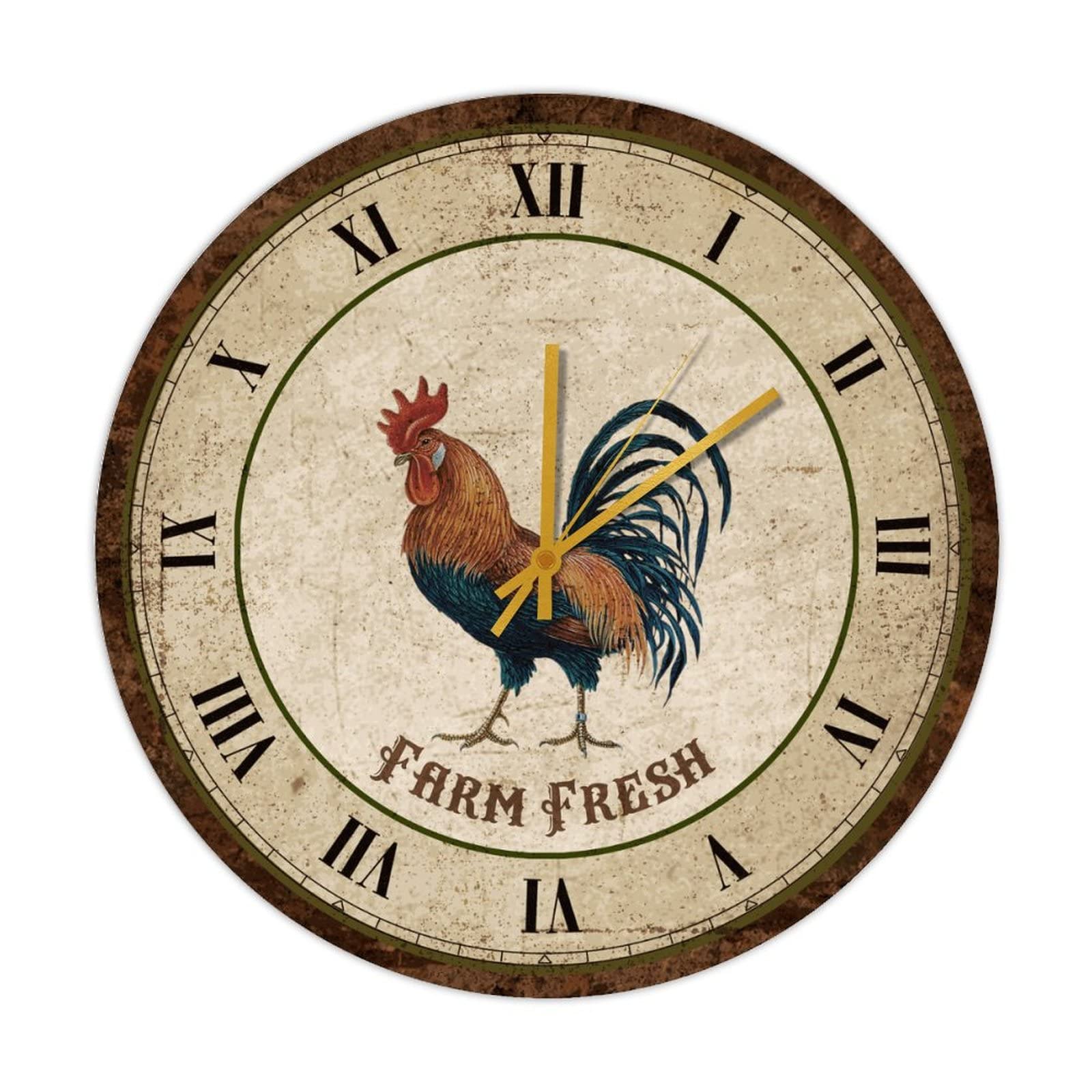 Horloge poules en bois vintage pour décorer votre cuisine familiale avec charme