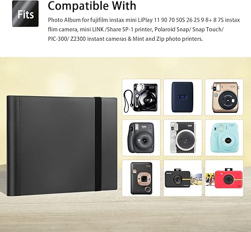 Miniatura 6 de Álbum de fotos Instax, paquete de 2 álbumes para cámara Fujifilm Instax Mini, cámara instantánea Polaroid Snap PIC-300 Z2300, álbum de fotos de 2 x