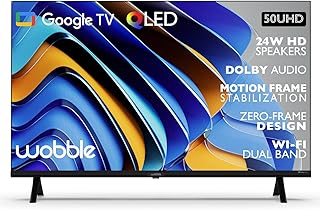 Wobble 127 cm (50 inches) QD Series 4K Ultra HD Smart QLED Google TV WB50GTAW9602QD (Black)