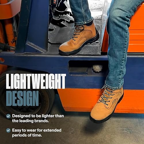 Miniatura 5 de EVER BOOTS ULTRA DRY Botas de trabajo de senderismo impermeables para hombre, zapatos ligeros de cuero de utilidad, botas tácticas militares al aire